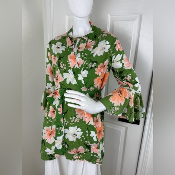 Gilligan and O'Malley Plush Multi-Colored Floral Belted SHORT Robe SZ XS. A33 - Picture 1 of 17